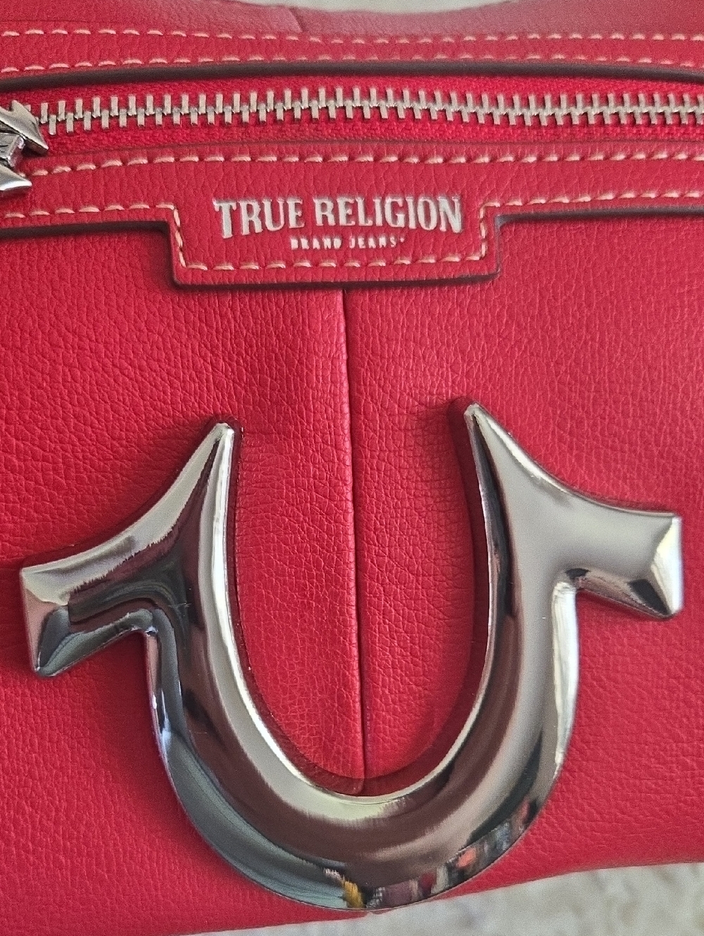 True Religion Red Shoulder Bag with Silver Hardware NWOT - Picture 2 of 8